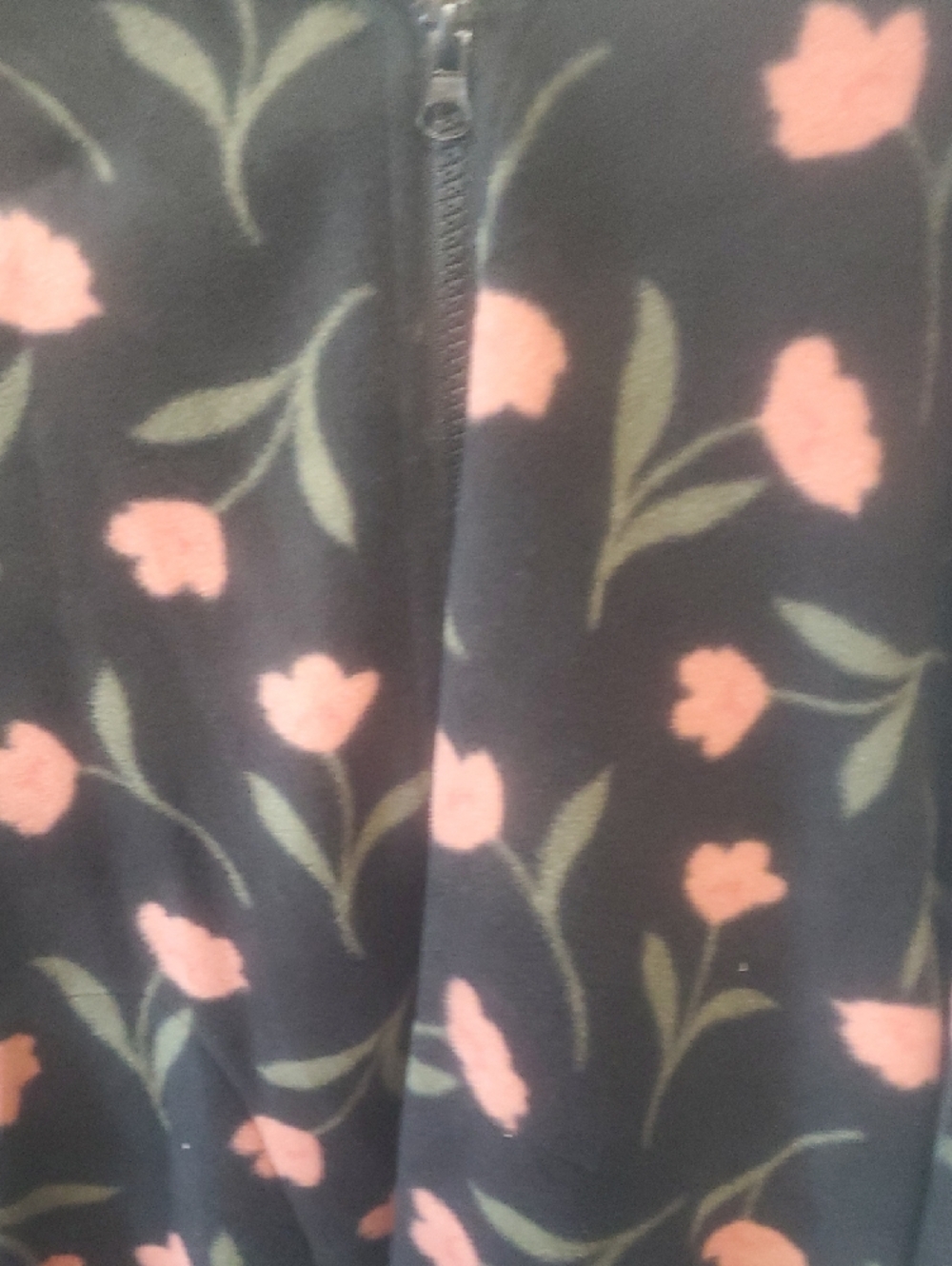 O'Neill Black Floral Zip Hoodie with Pink Flowers Worn Once - Picture 2 of 6